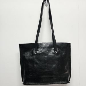 I Fratelli Ferenze Black Leather Tote Bag Made in Italy